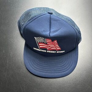 Vintage Designer Award Headwear Desert Storm One Size Adjustable Trucker Hat